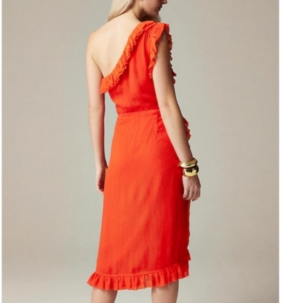 J.‎ Crew Collection One Shoulder Dress Crinkle Chiffon Womens 0 NEW Lined Formal - Picture 14 of 14